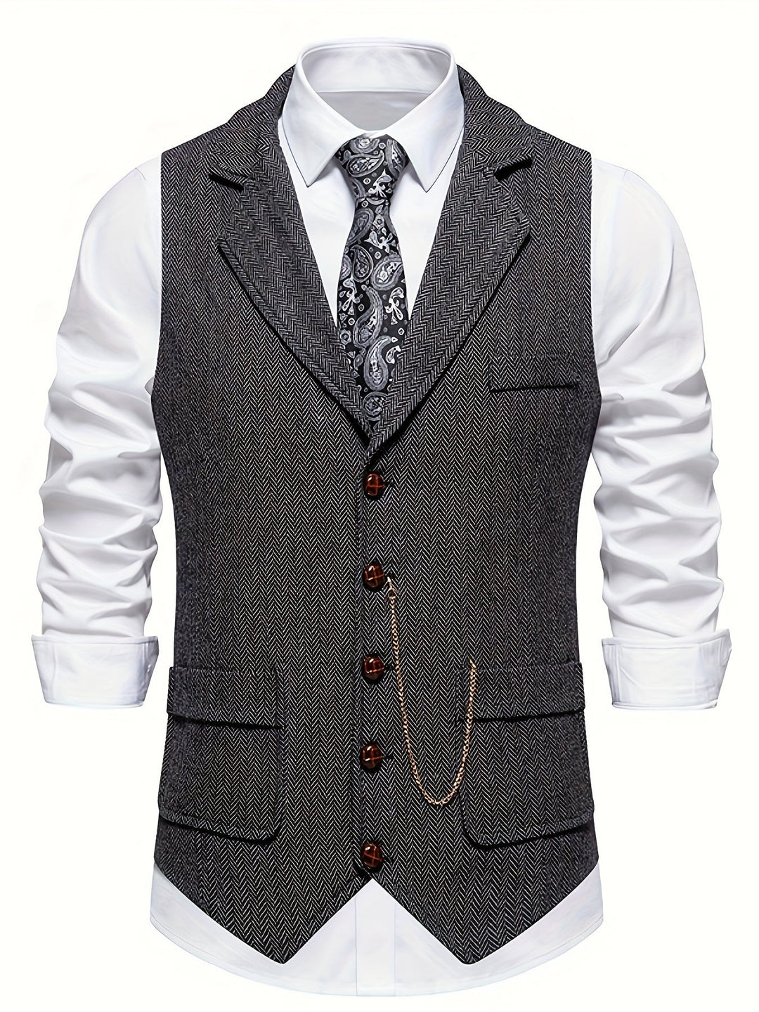 CHAIN LAPEL VEST FOR MEN