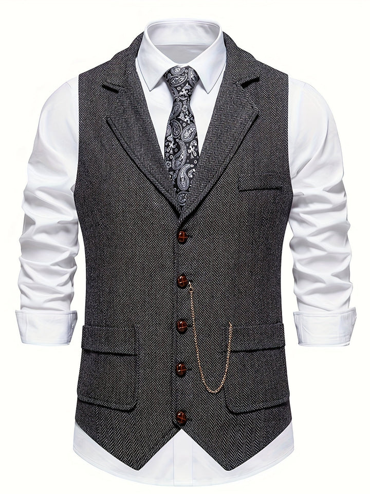 CHAIN LAPEL VEST FOR MEN