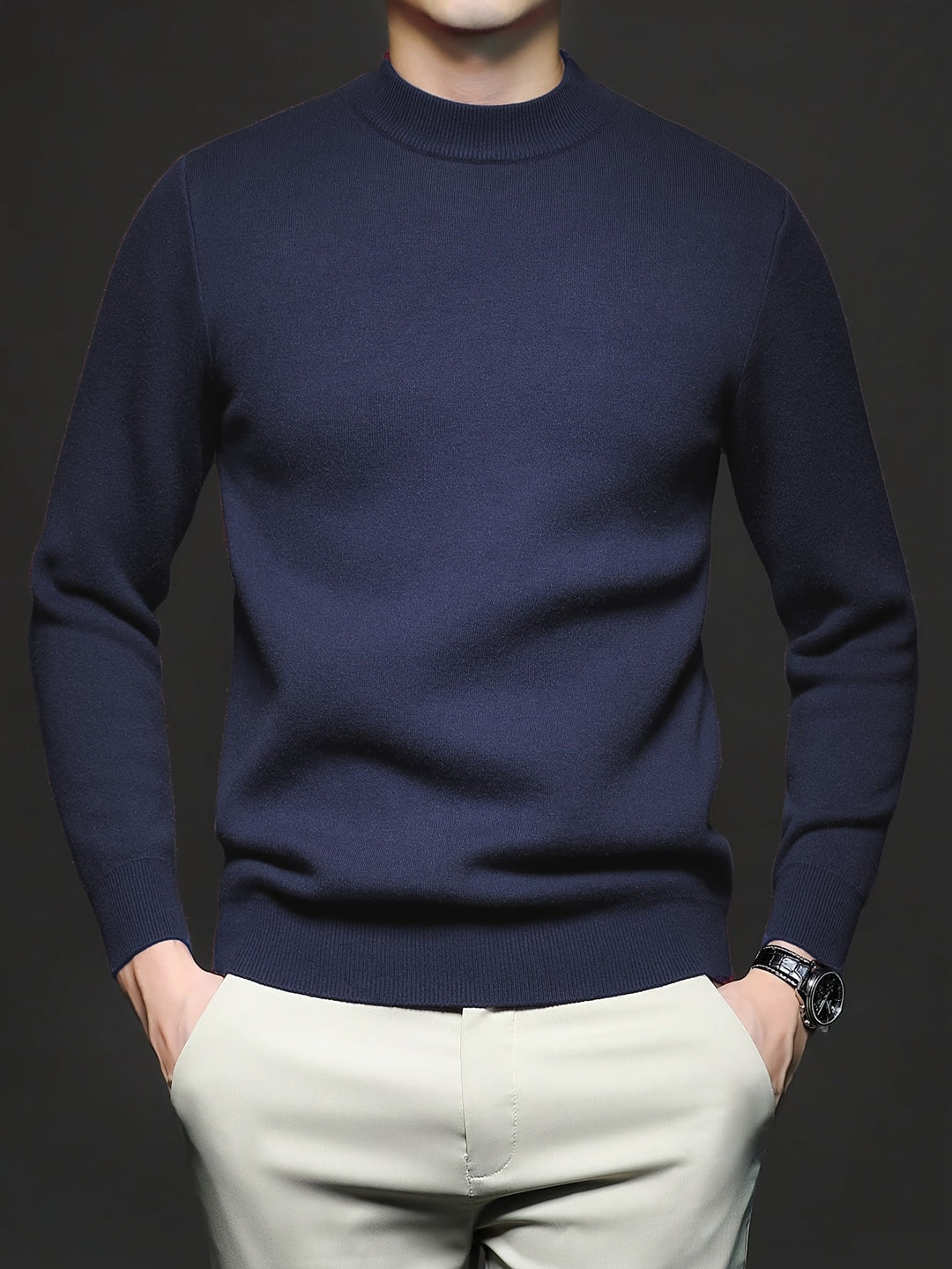 RIBBED HIGH NECK SWEATER FOR MEN