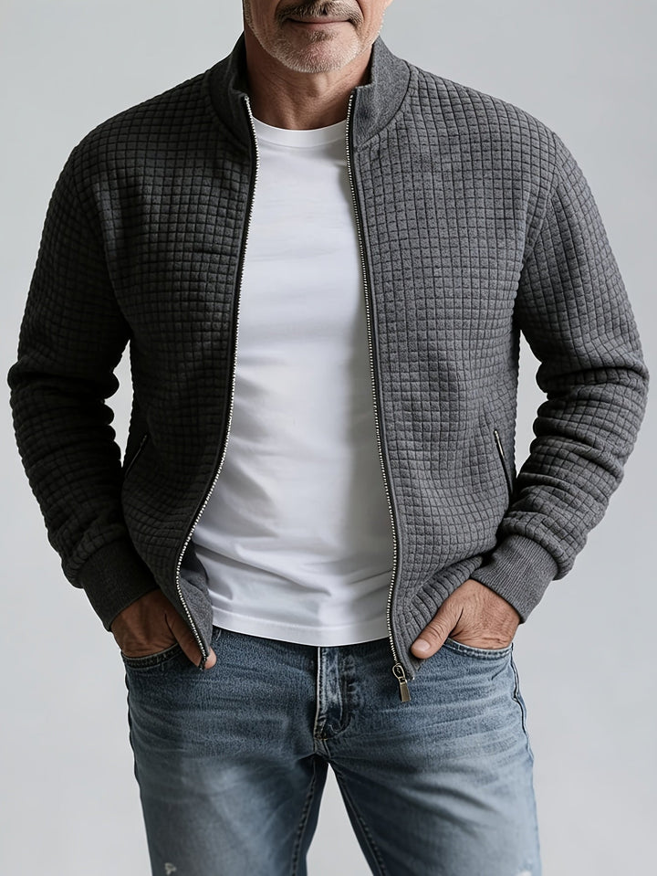WAFFLE KNIT JACKET FOR MEN