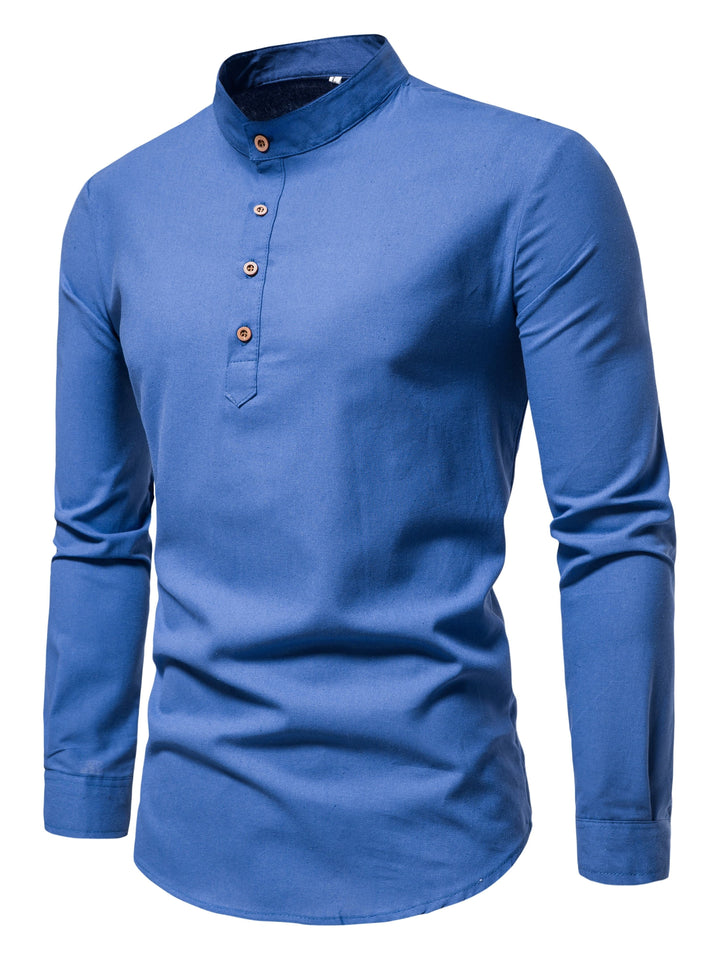 COTTON HALF PLACKET SHIRT FOR MEN