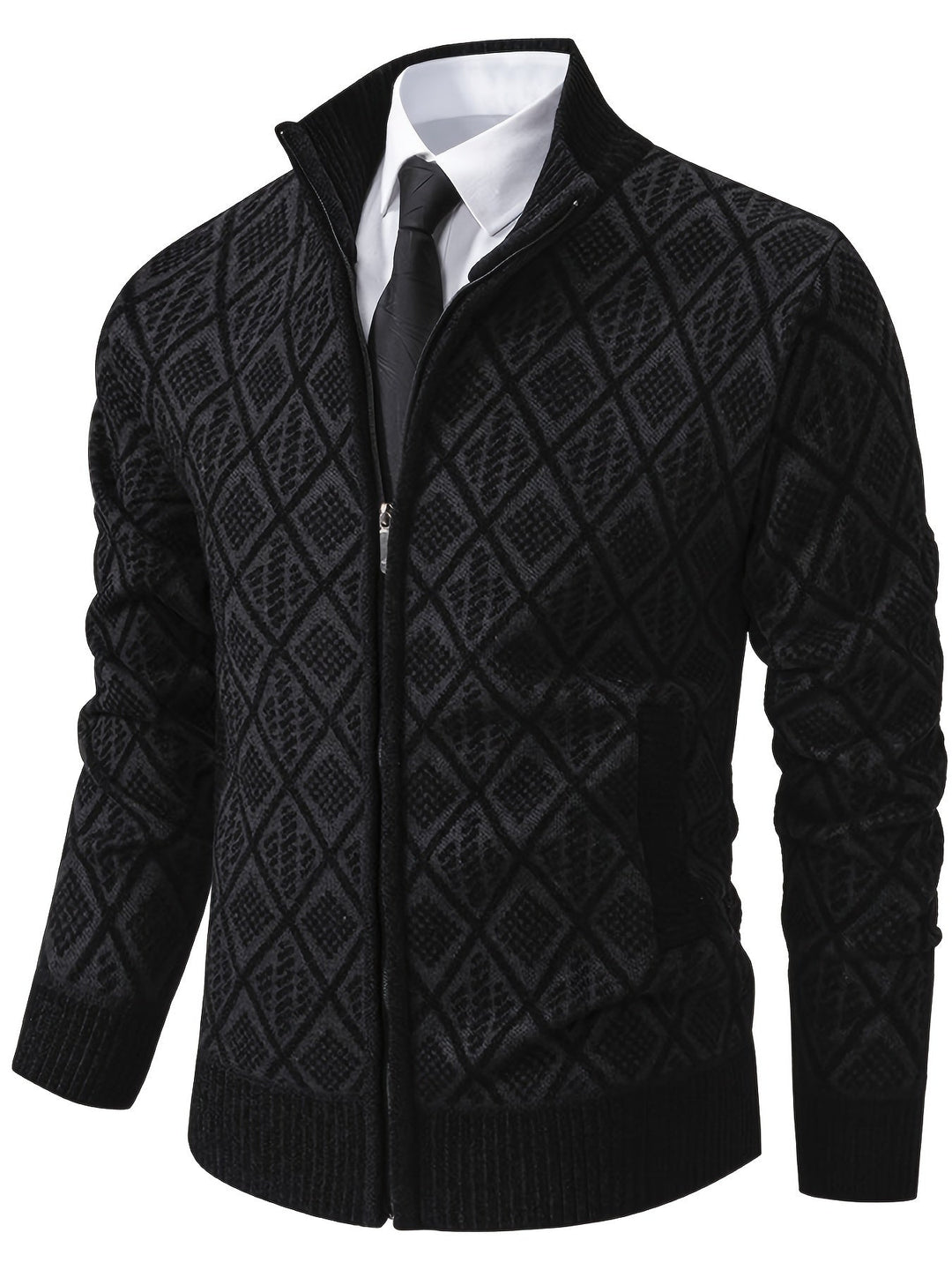 GEOMETRIC KNIT CARDIGAN FOR MEN