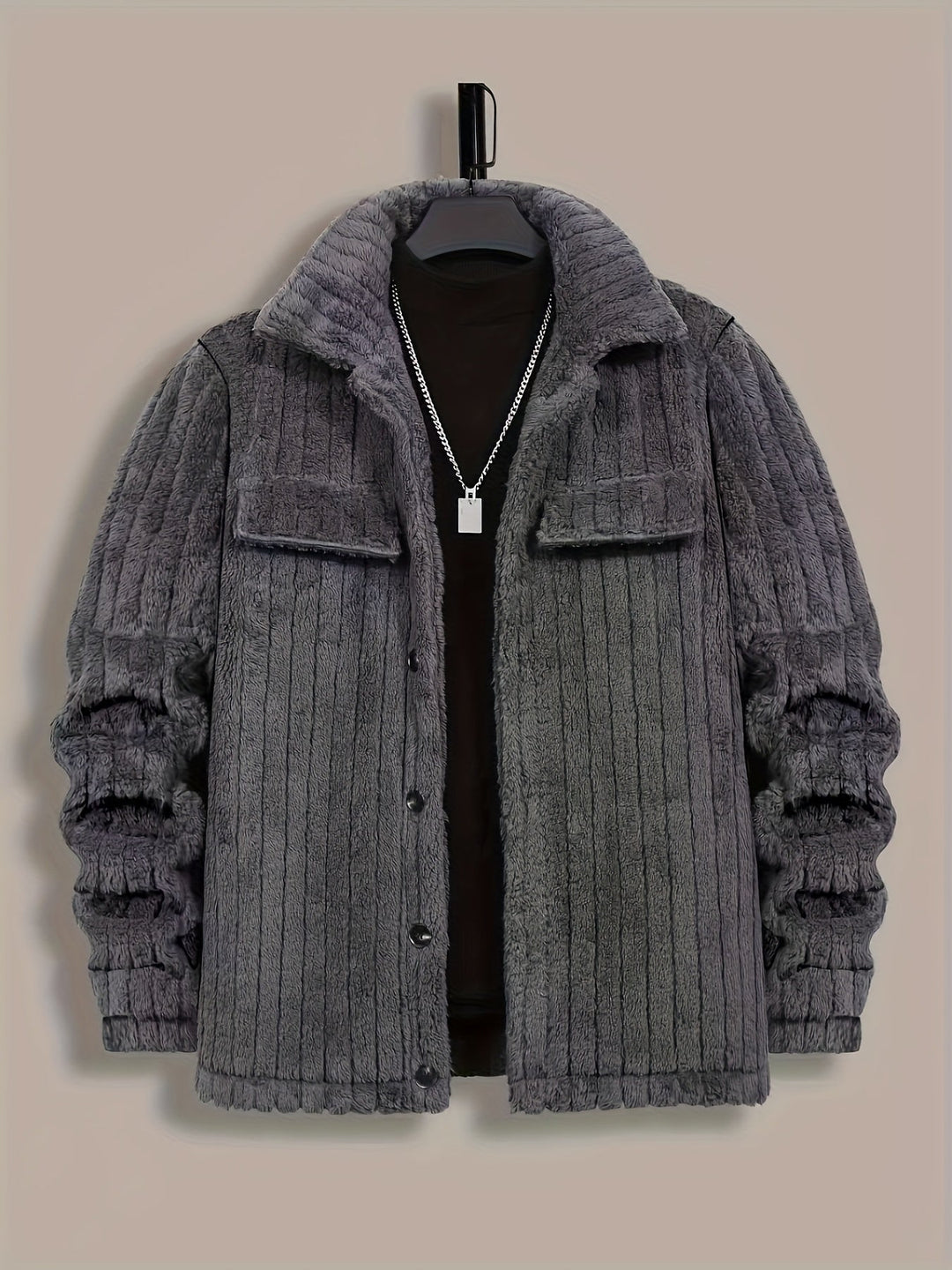 STRIPED LAPEL JACKET FOR MEN