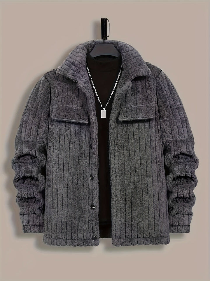 STRIPED LAPEL JACKET FOR MEN