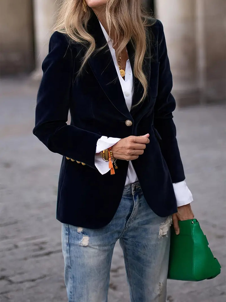 BEAUMONT NICE | BLAZER EN AJUSTÉ AVEC BOUTONS DORÉS POUR FEMMES