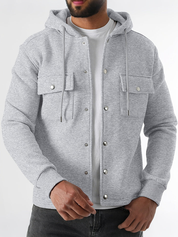 SOLID KNIT HOODIE FOR MEN