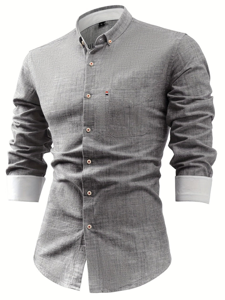 LAPEL COTTON SHIRT FOR MEN