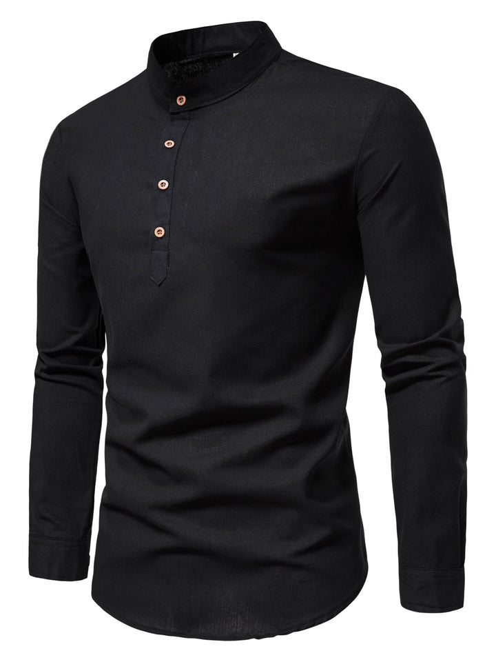 COTTON HALF PLACKET SHIRT FOR MEN