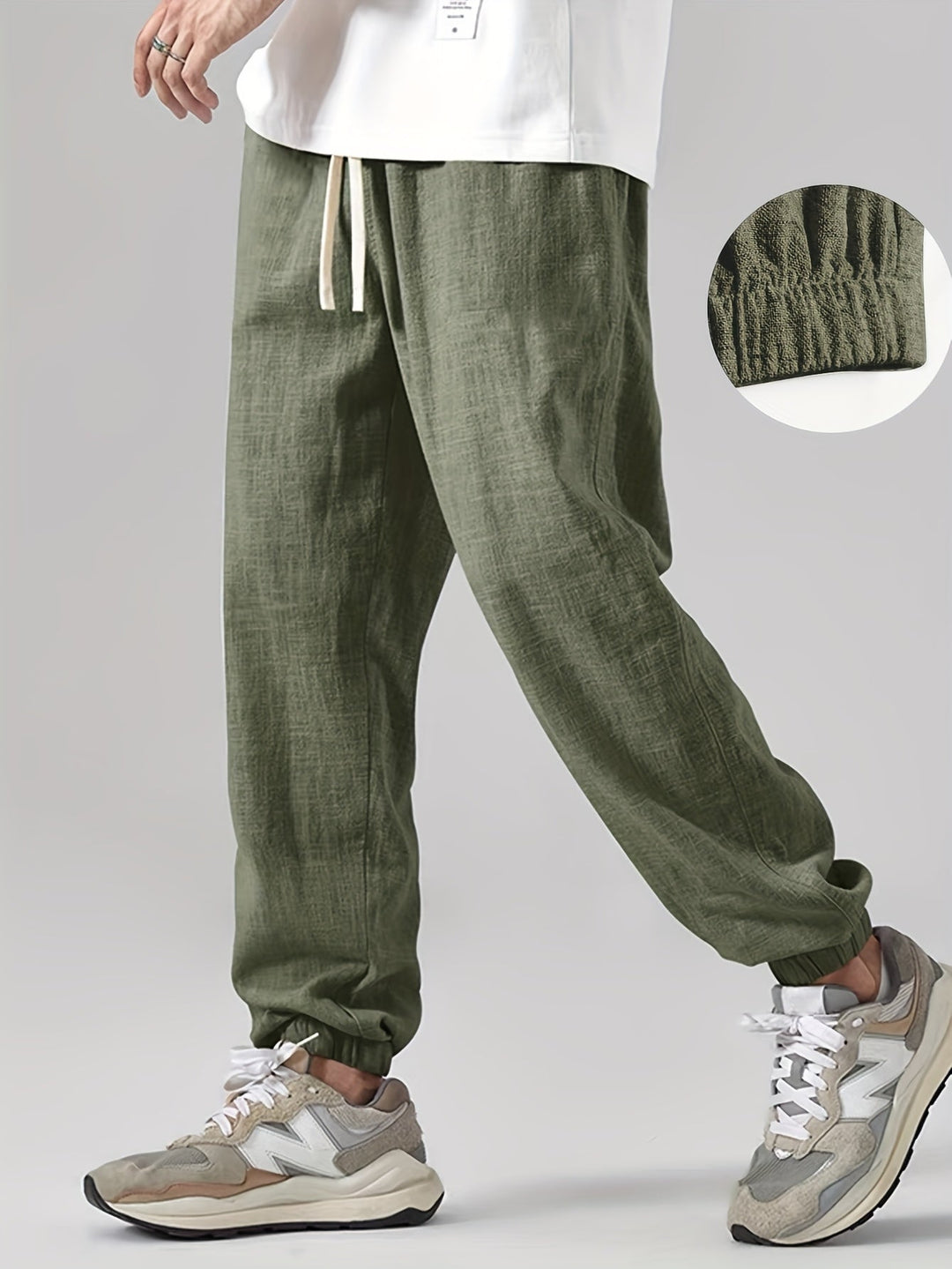 LINEN LOOSE POCKET TROUSERS FOR MEN