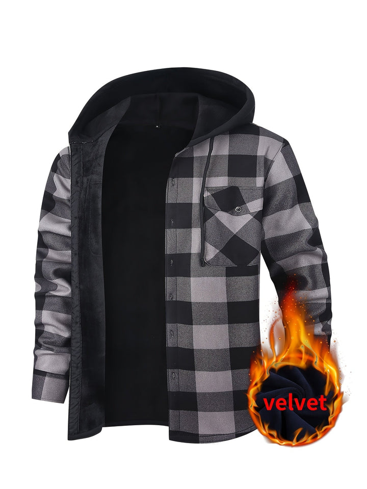 PLAID HOODED JACKET FOR MEN
