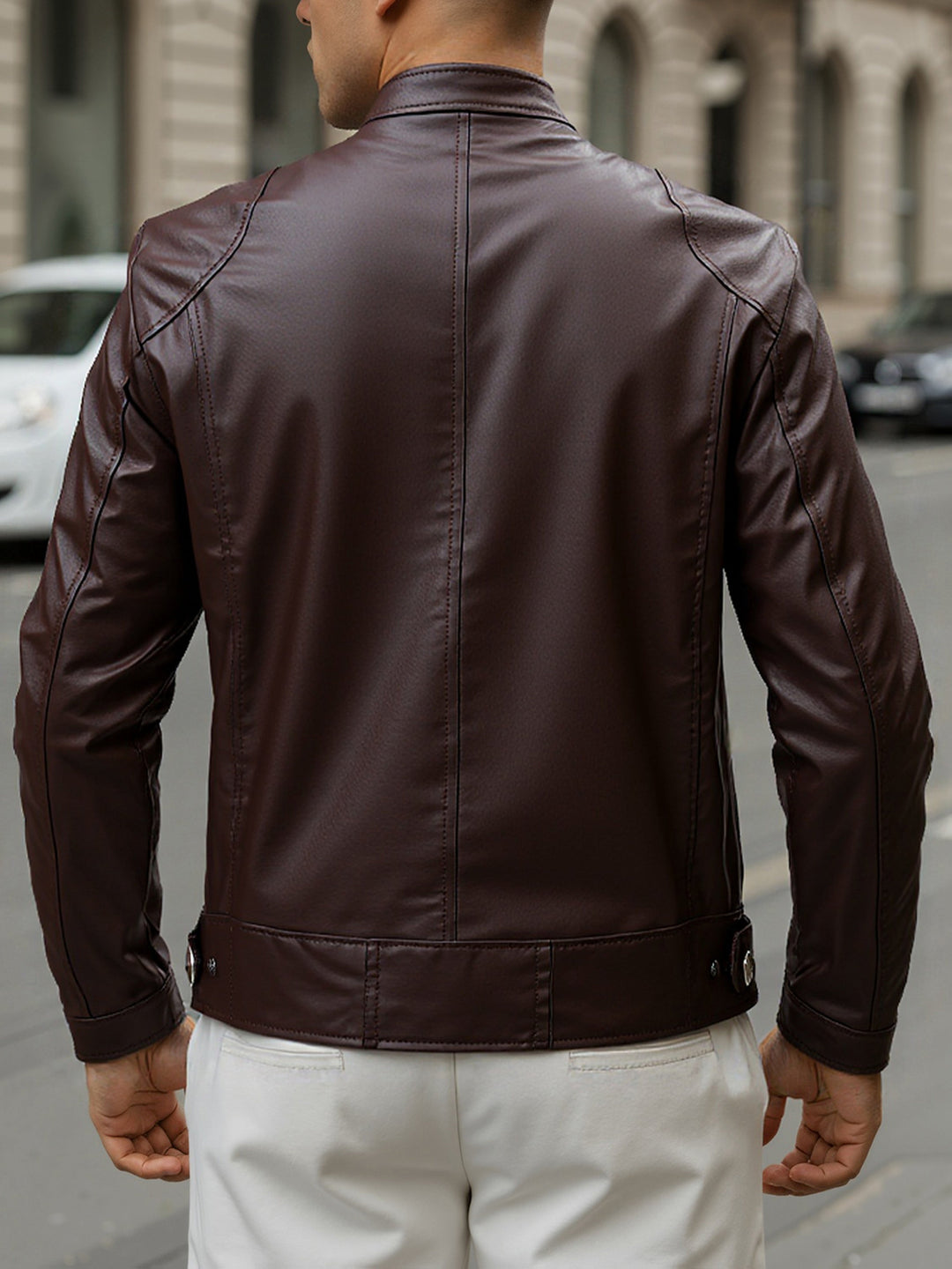 STAND COLLAR ZIP COAT FOR MEN
