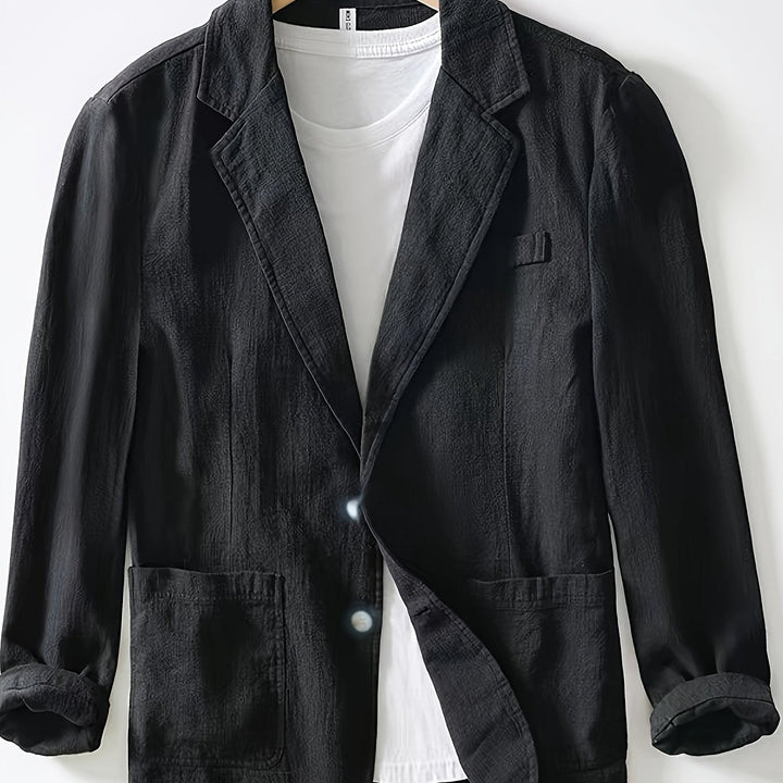 LAPEL COTTON JACKET FOR MEN