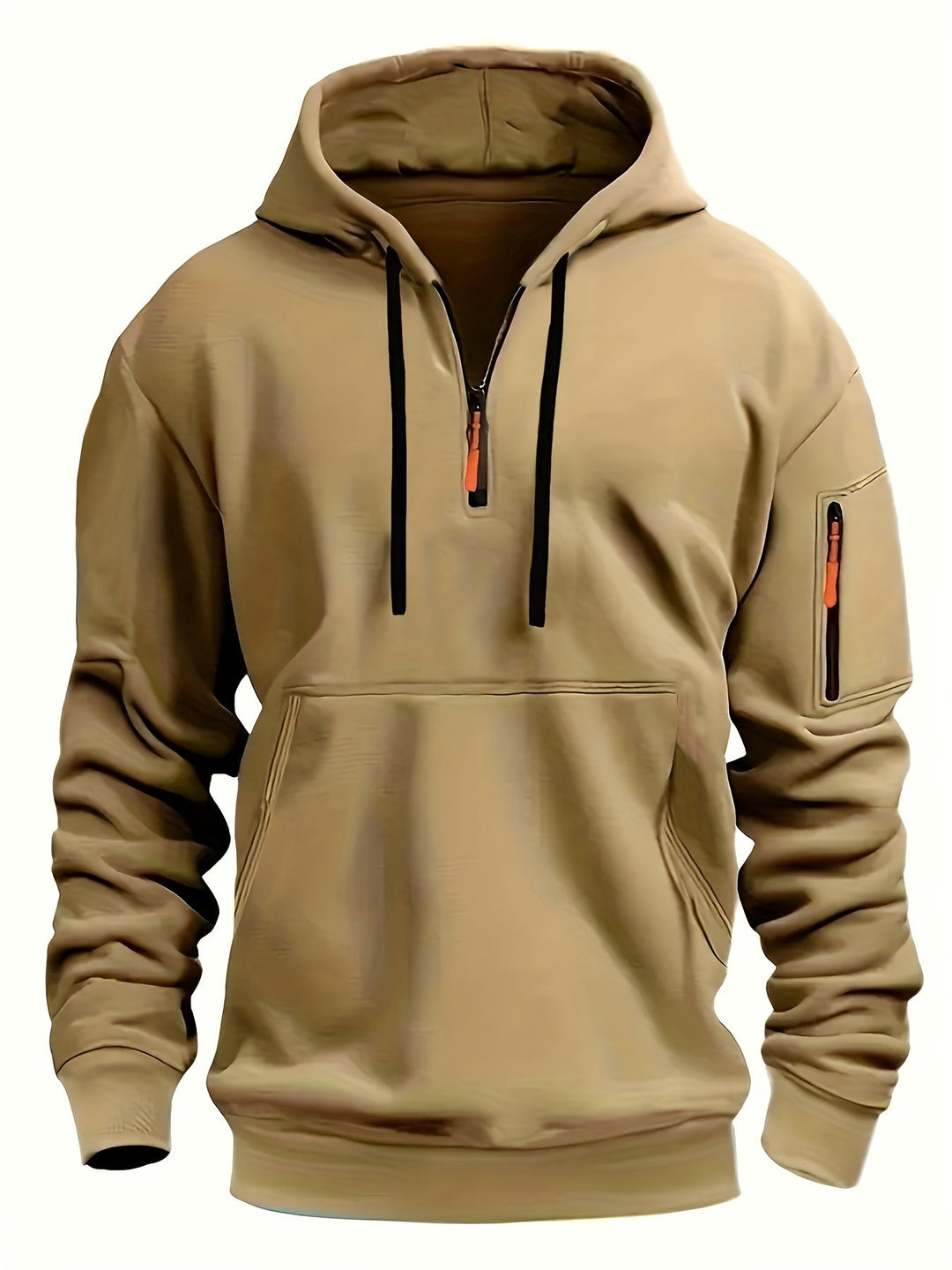 SOLID ZIP HOODIE FOR MEN