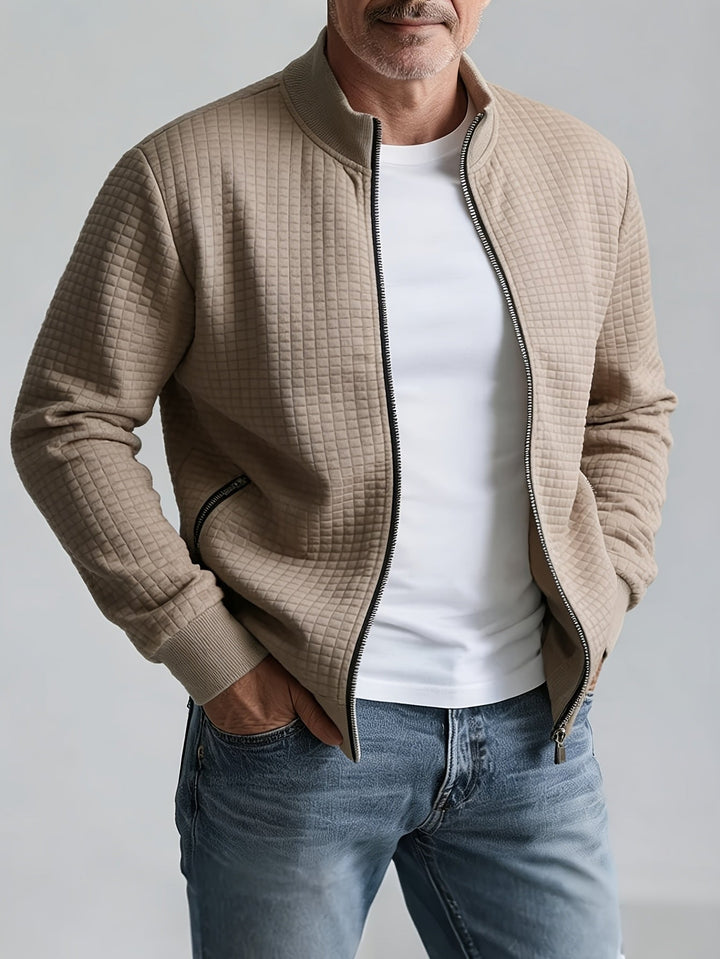 WAFFLE KNIT JACKET FOR MEN