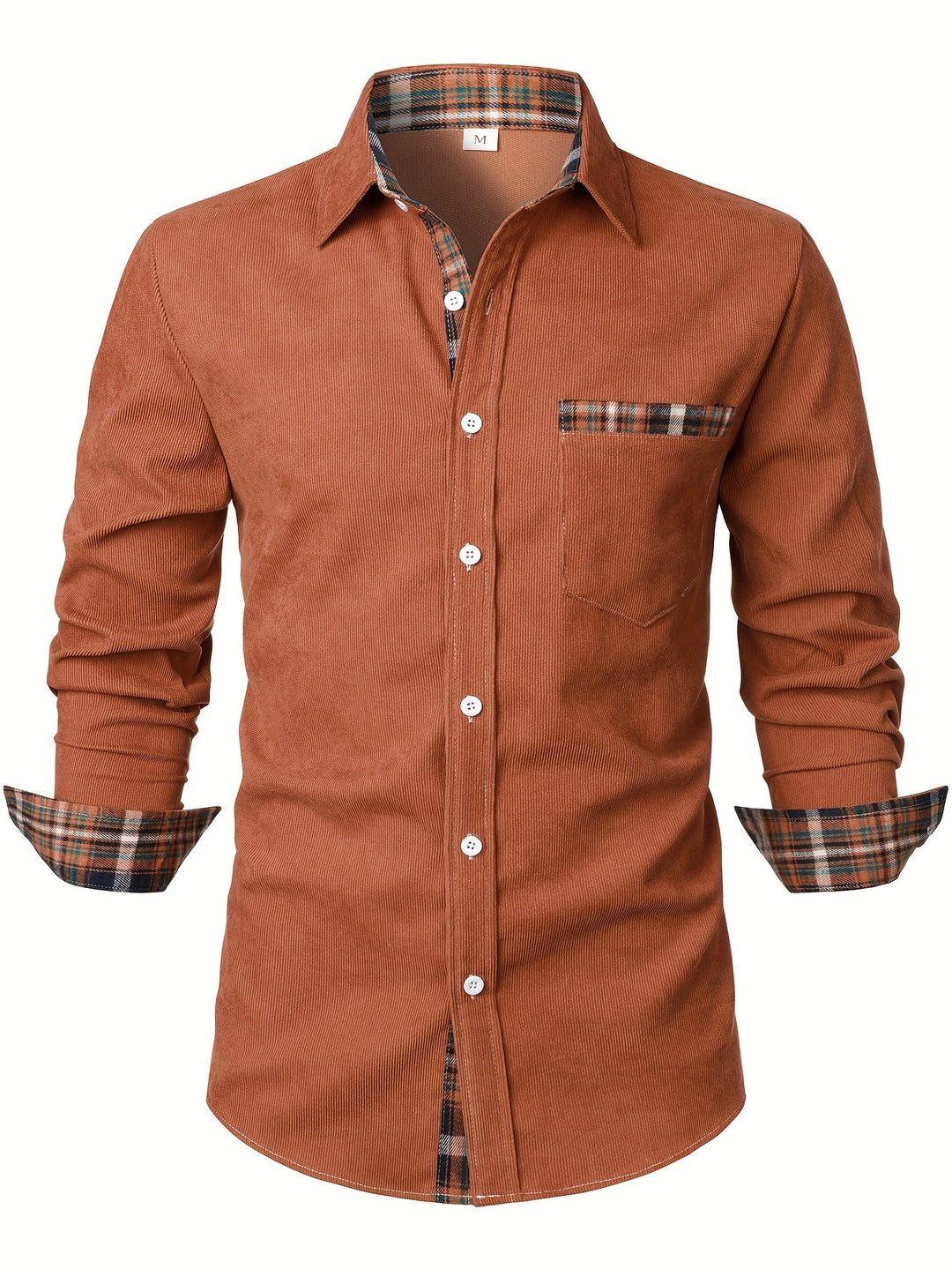 CORDUROY PLAID SHIRT FOR MEN