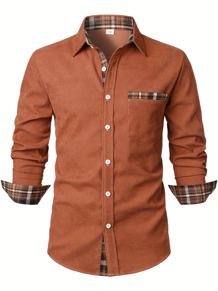 CORDUROY PLAID SHIRT FOR MEN