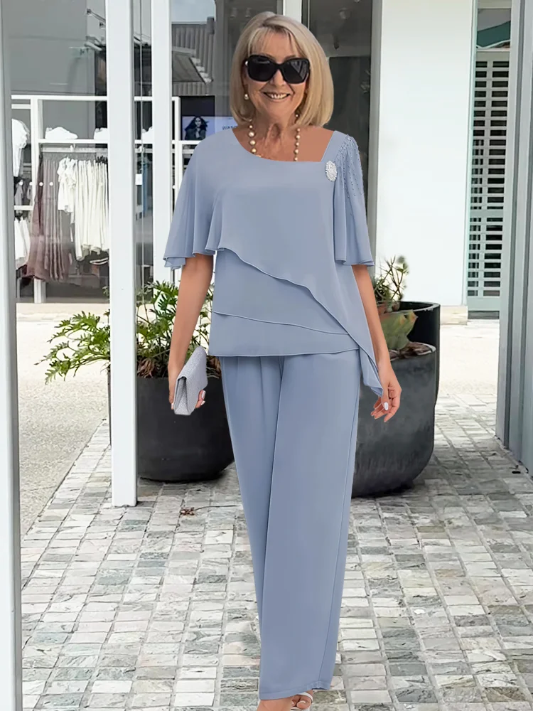 BEAUMONT NICE | ENSEMBLE PANTALON EN CHIFFON ÉLÉGANT POUR FEMMES