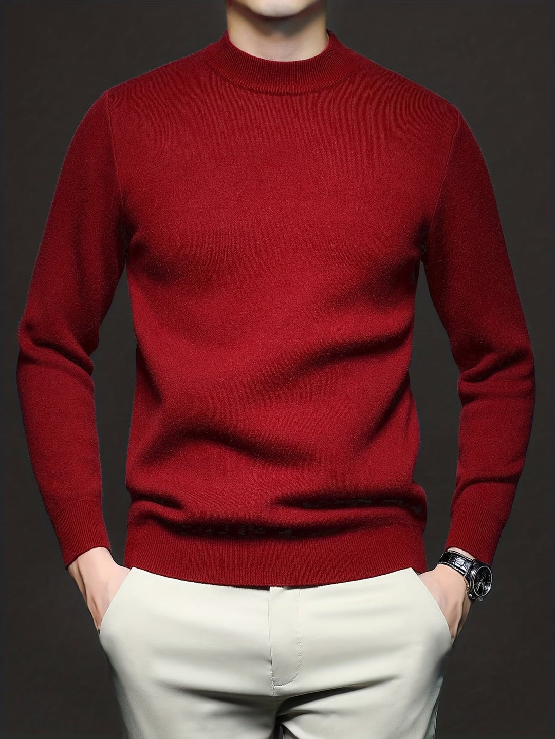 HIGH NECK KNIT PULLOVER FOR MEN