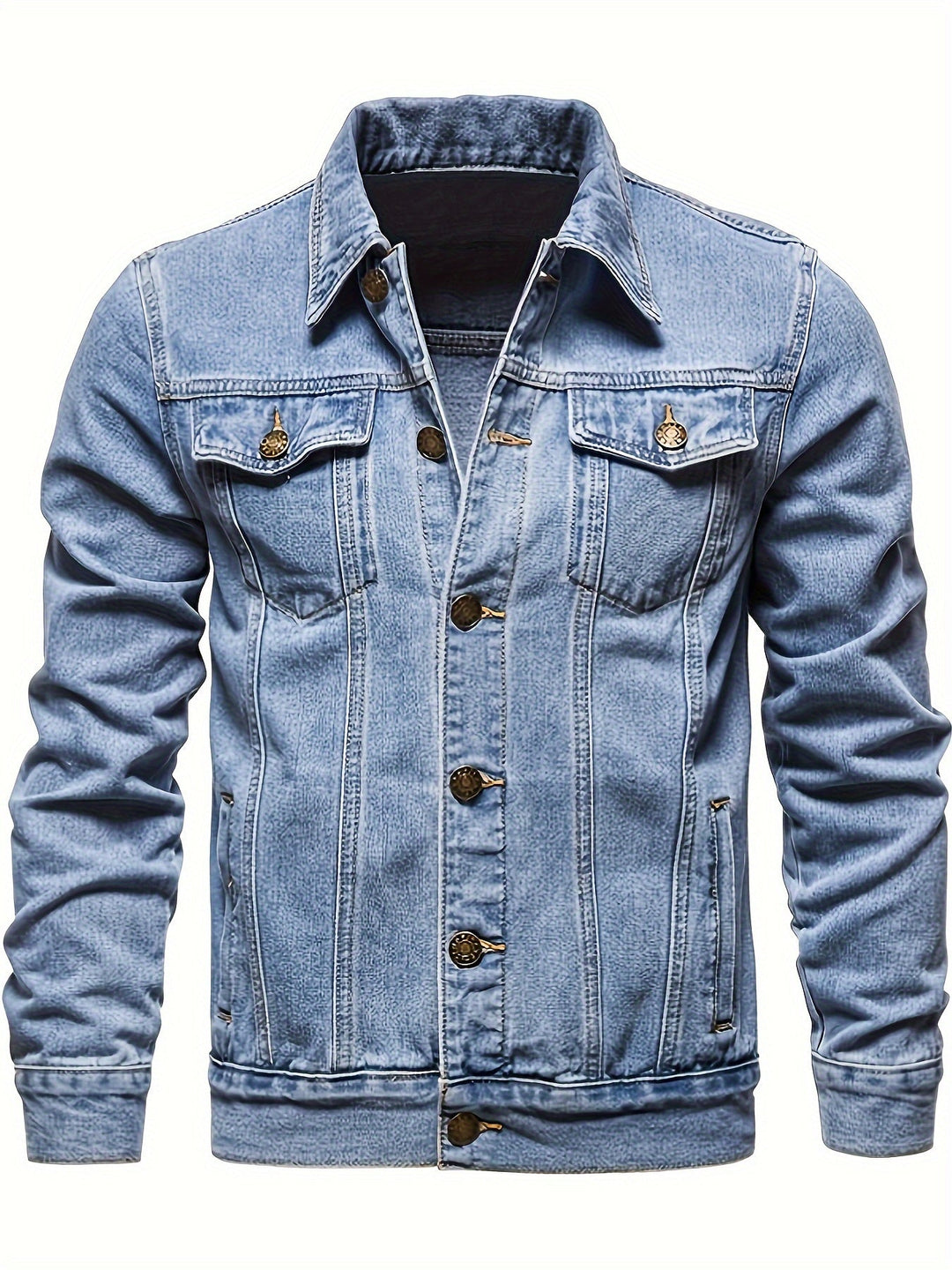 LAPEL DENIM JACKET FOR MEN