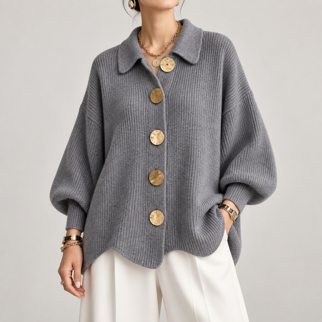 BEAUMONT NICE | GILET EN TRICOTÉE À COL OVERSIZE POUR FEMMES