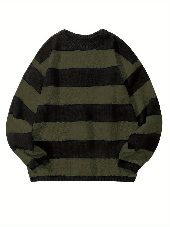 STRIPED KNIT PULLOVER FOR MEN