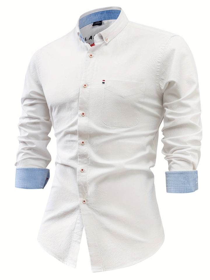 LAPEL COTTON SHIRT FOR MEN