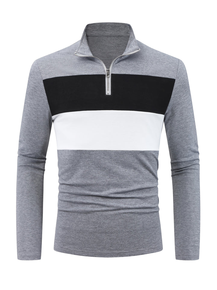 COLOR BLOCK ZIP SHIRT FOR MEN