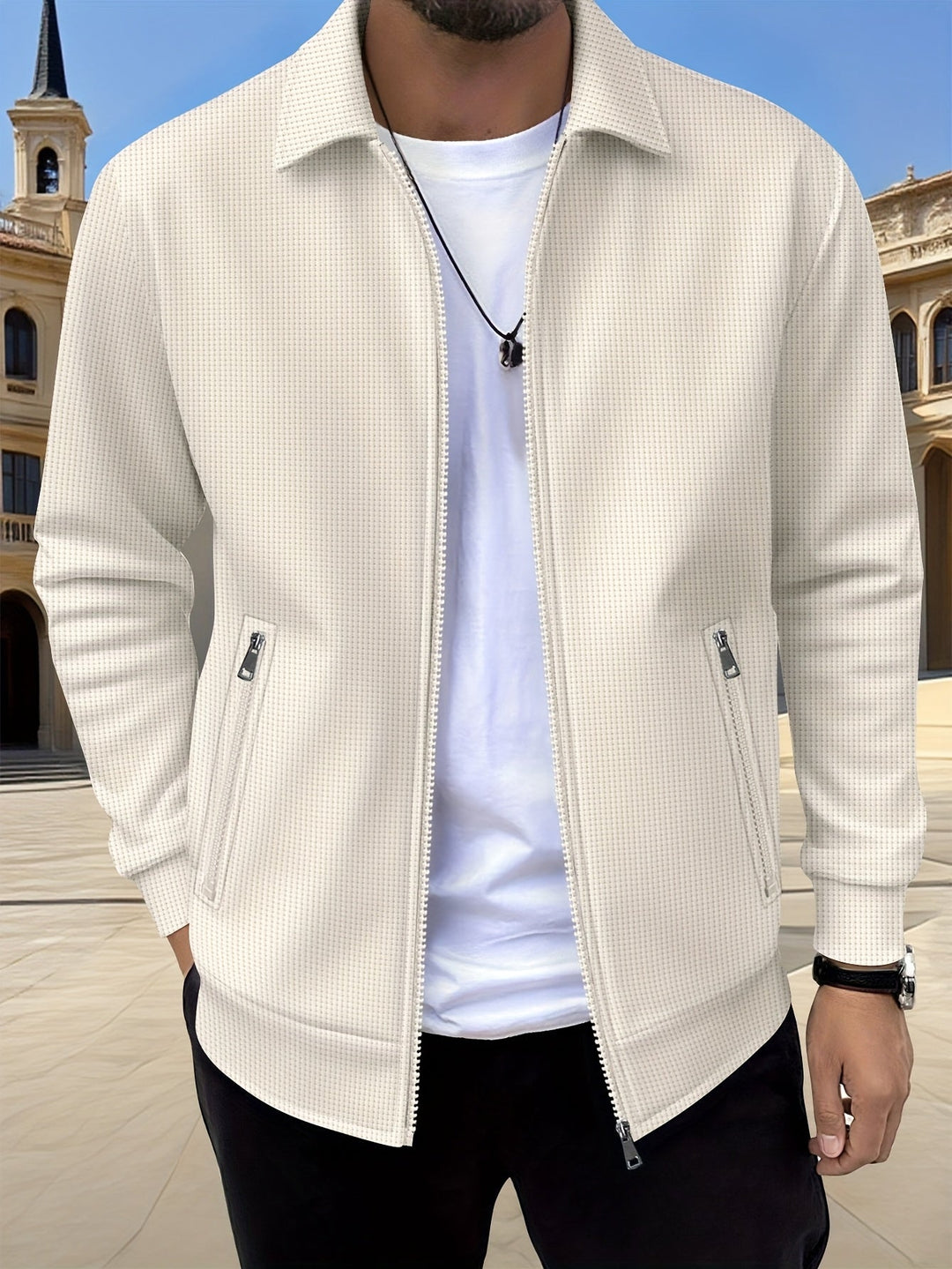 SPORTS LAPEL ZIP JACKET FOR MEN