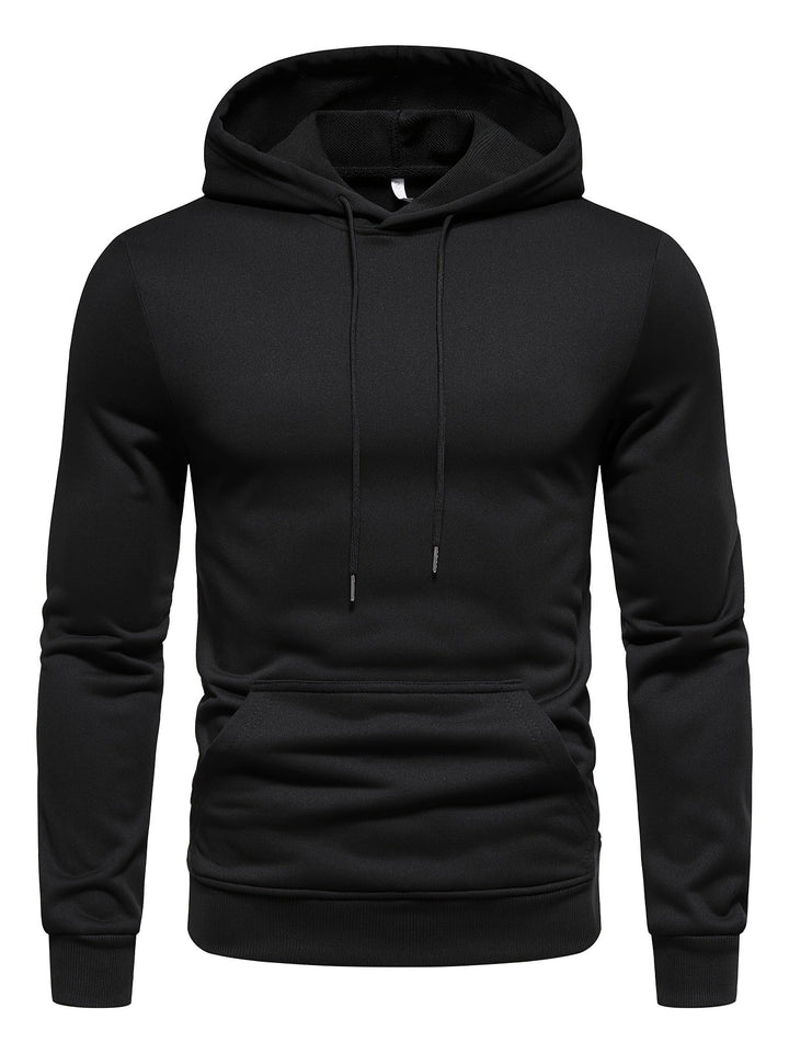 SOLID DRAWSTRING HOODIE FOR MEN