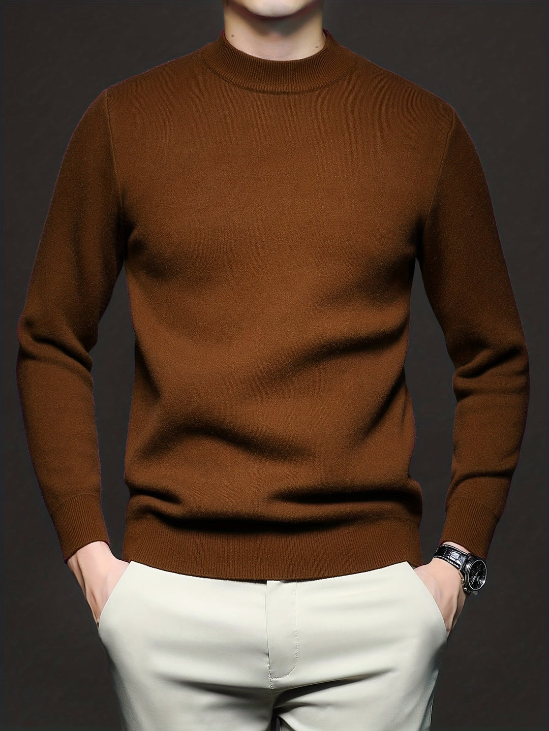 RIBBED HIGH NECK SWEATER FOR MEN