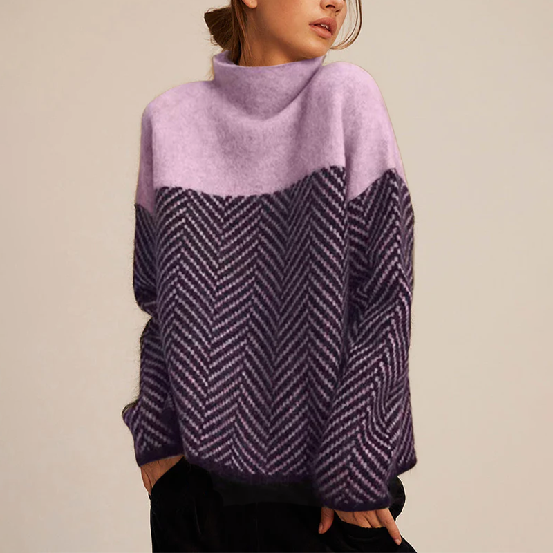 BEAUMONT NICE | PULL GRAPHIQUE CONTRASTÉ POUR FEMMES