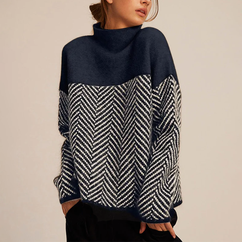 BEAUMONT NICE | PULL GRAPHIQUE CONTRASTÉ POUR FEMMES