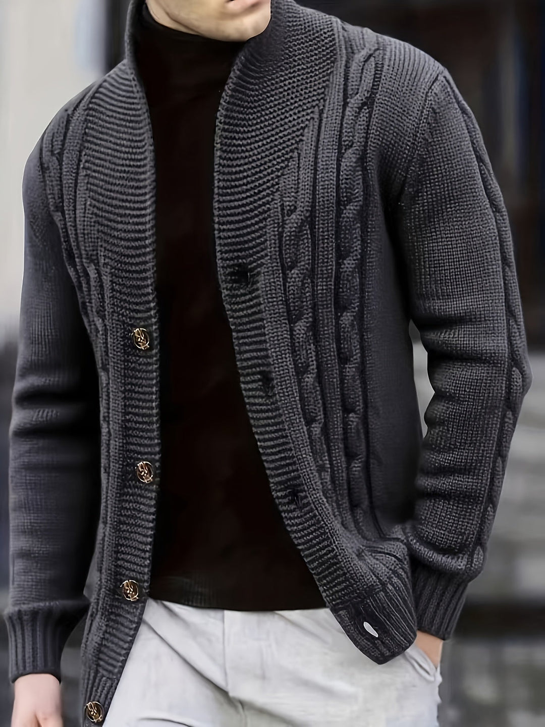 RIBBED KNIT SWEATER FOR MEN