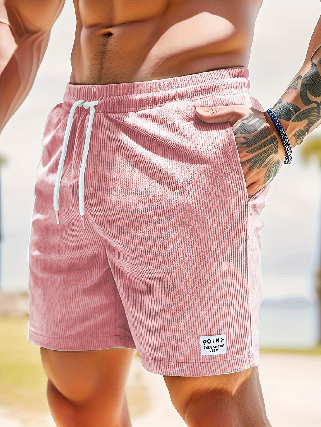 SKINNY DRAWSTRING SHORTS FOR MEN