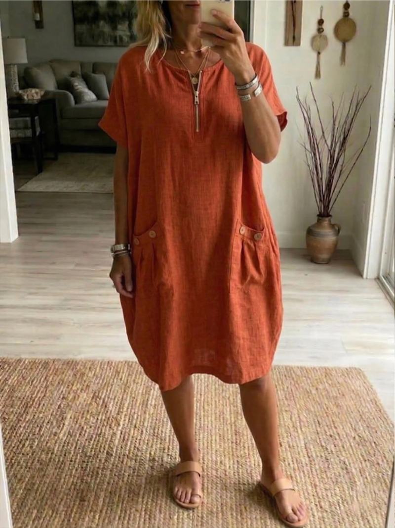 BEAUMONT NICE | ROBE AVEC FERMETURE ÉCLAIR À L'AVANT POUR FEMMES