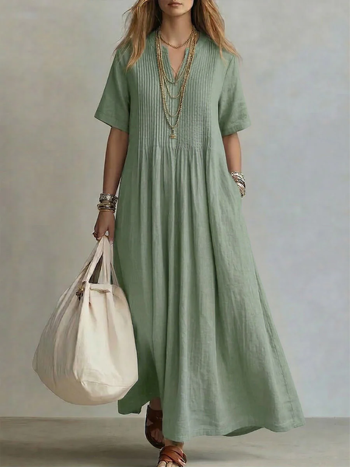 BEAUMONT NICE | ROBE LONGUE PLISSÉE LÂCHE POUR FEMMES