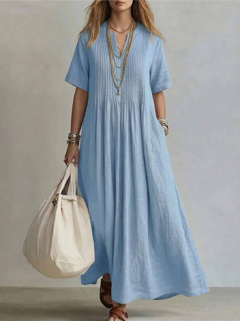 BEAUMONT NICE | ROBE LONGUE PLISSÉE LÂCHE POUR FEMMES