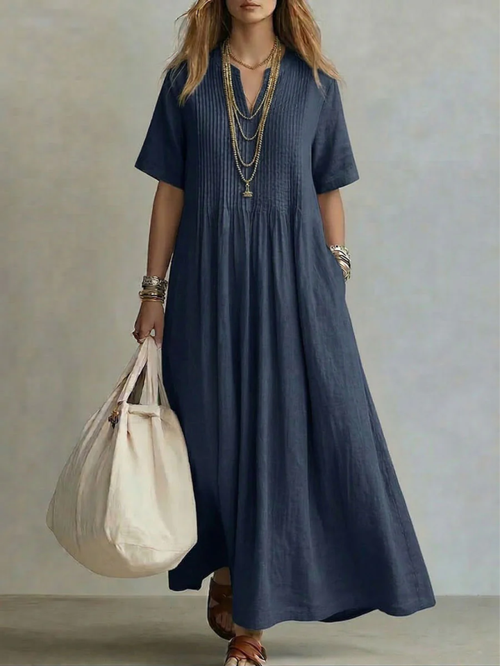 BEAUMONT NICE | ROBE LONGUE PLISSÉE LÂCHE POUR FEMMES