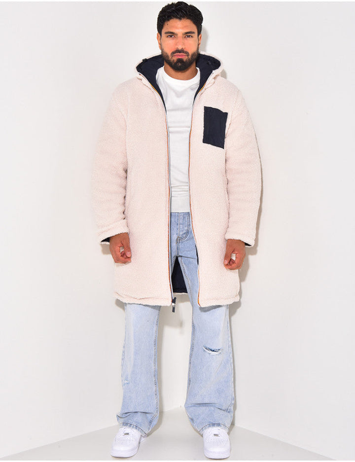 LONG WARM REVERSIBLE COAT FOR MEN
