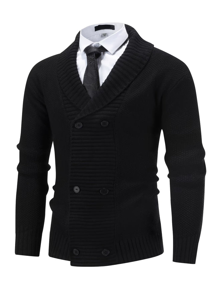 RIBBED KNIT CARDIGAN FOR MEN