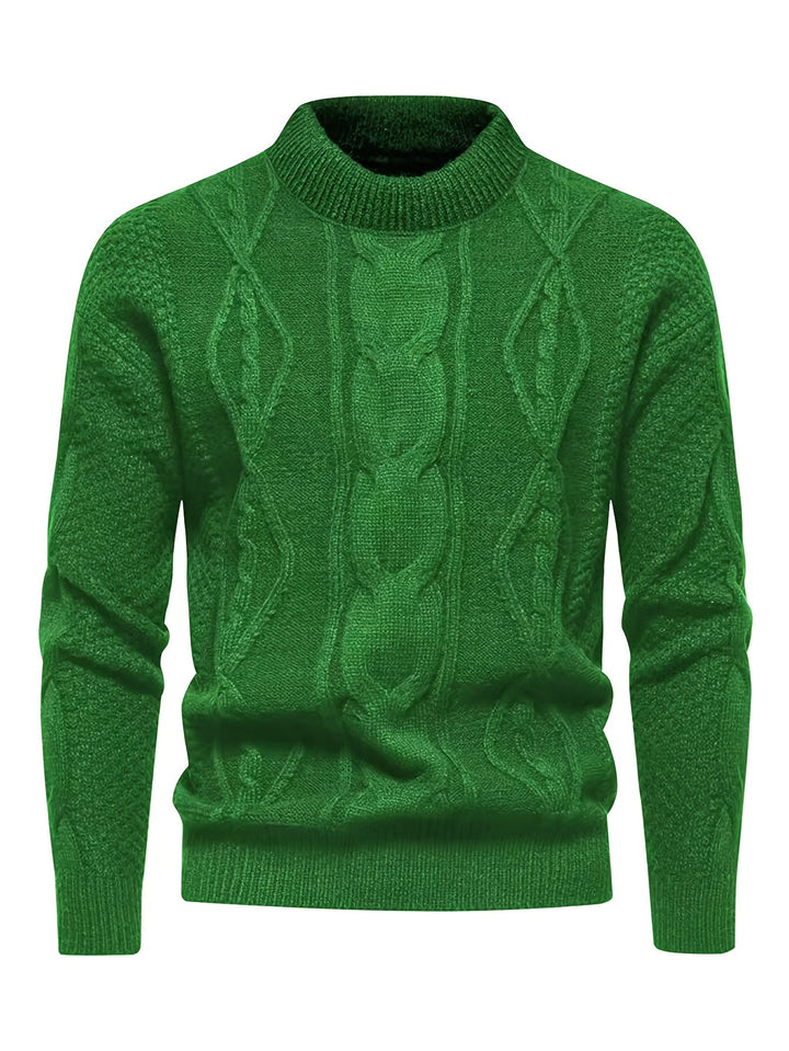 CABLE KNIT CREW NECK SWEATER FOR MEN