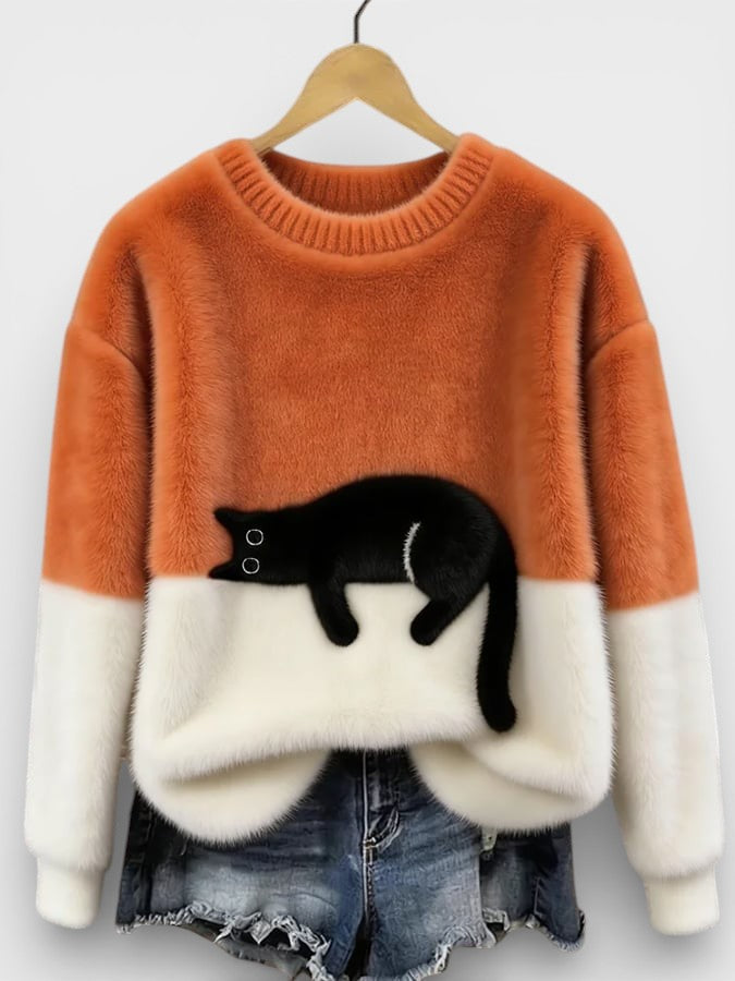 BEAUMONT NICE | PULL IMPRIMÉ FÉLIN POUR FEMMES
