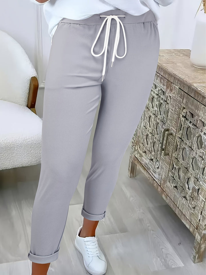 BEAUMONT NICE | PANTALON SLIM CLASSIQUE À CORDON POUR FEMMES