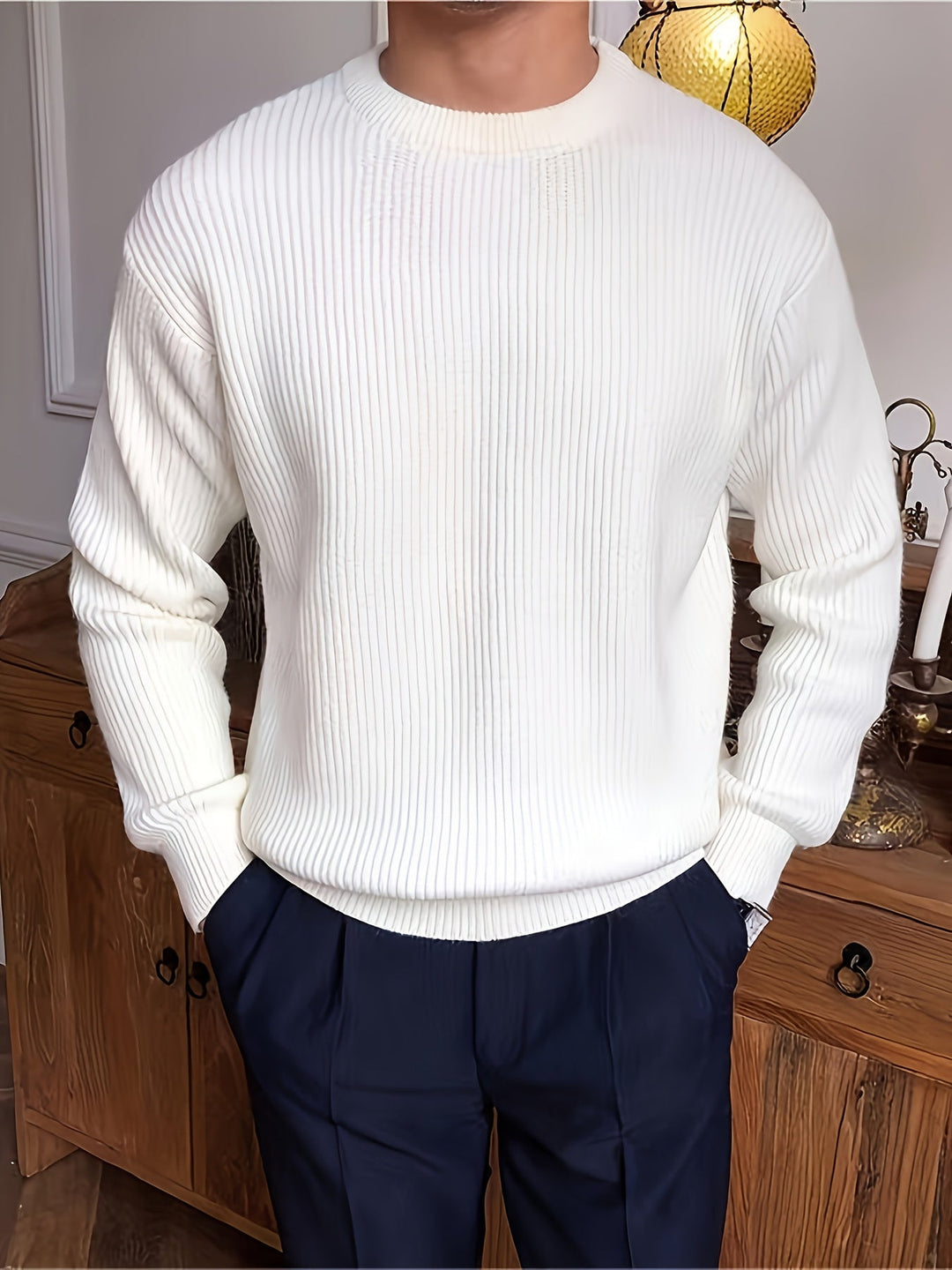 TEXTURED KNIT SWEATER FOR MEN