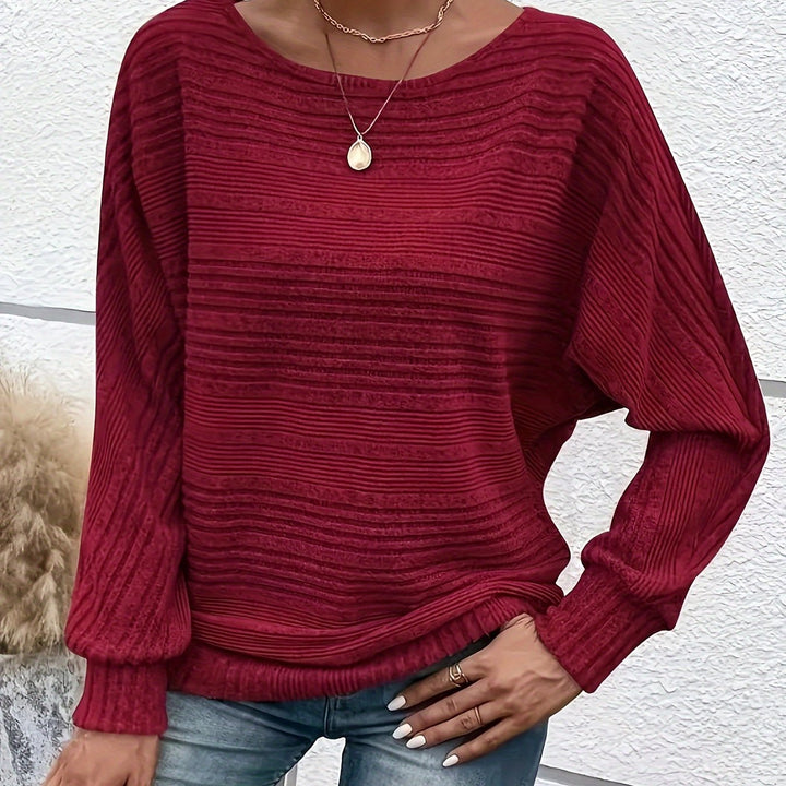 BEAUMONT NICE | PULL À MANCHES BATWING RIBBÉ POUR FEMMES