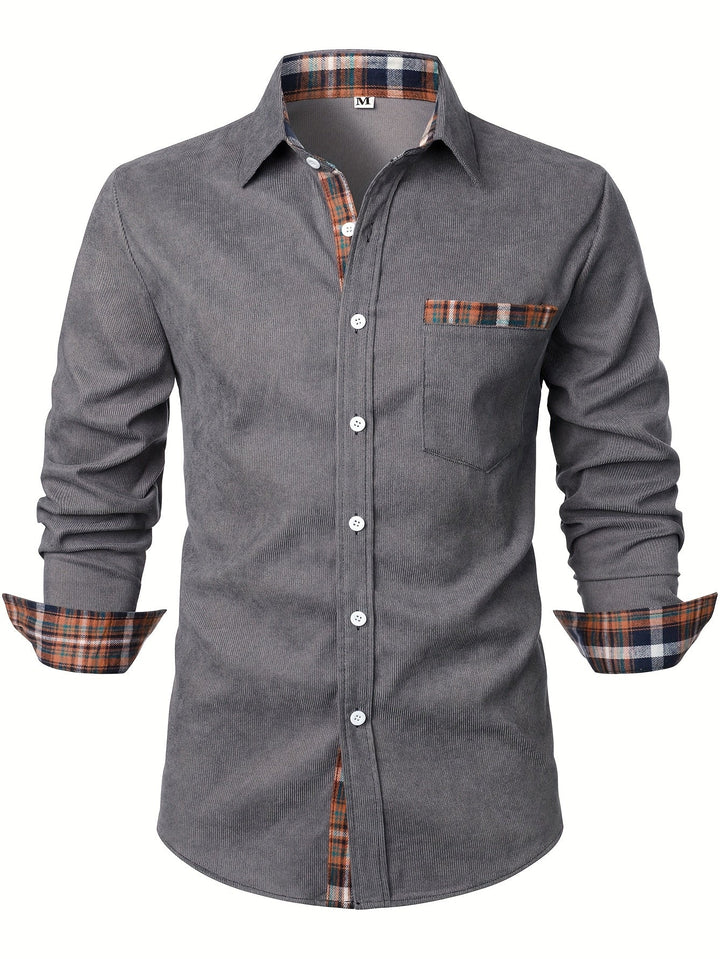 CORDUROY PLAID SHIRT FOR MEN
