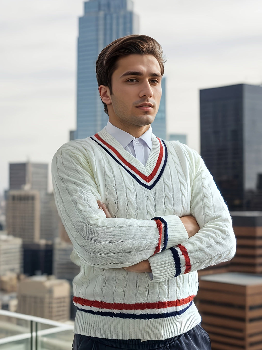 PREPPY V-NECK SWEATER FOR MEN