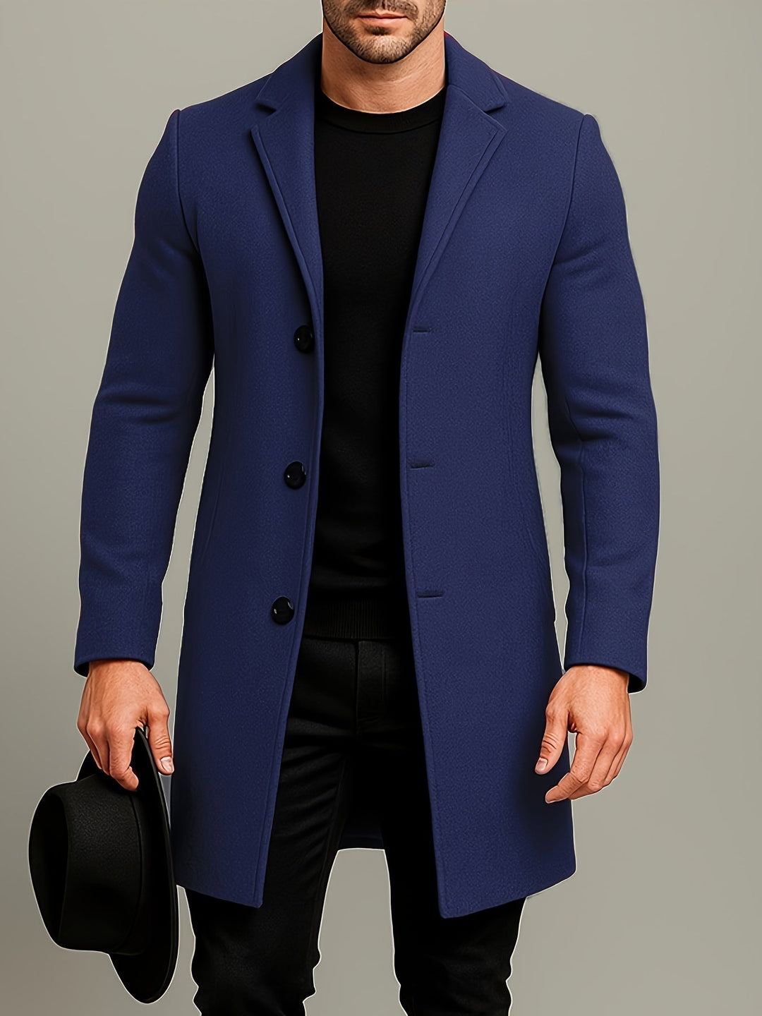 MID-LENGTH TWEED COAT FOR MEN