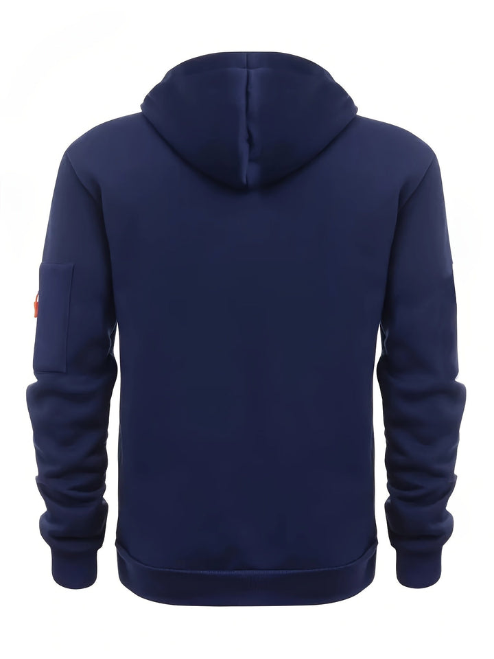 SOLID ZIP HOODIE FOR MEN