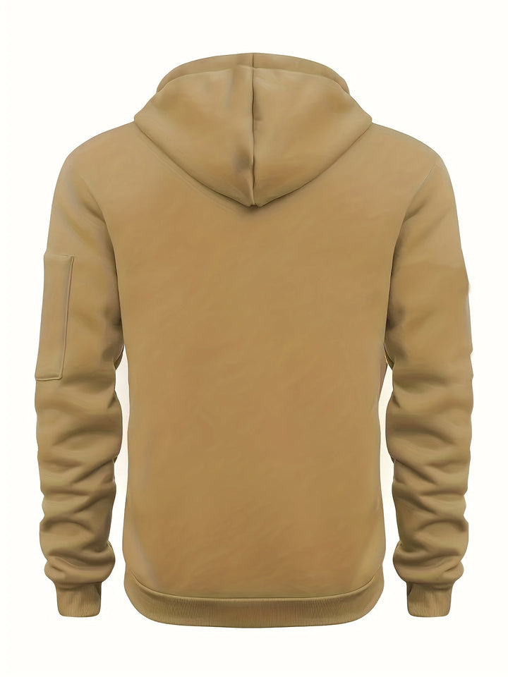 SOLID ZIP HOODIE FOR MEN
